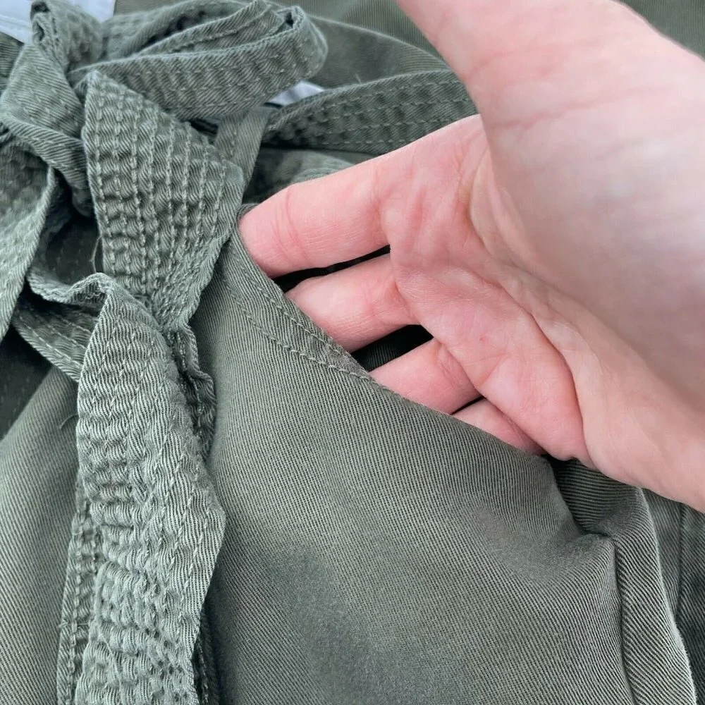 Liz Claiborne Pants 4 Womens Classic Paper Bag Self Tie Ladies Green Lyocell
